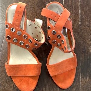 Michael Kors orange suede heels
